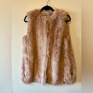 Bagatelle Blush Faux Fur Vest, Size Medium